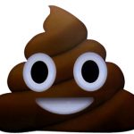 Original POOP emoji sticker 90mmWx80mmH / 3"Wx 23/8"H [C49]