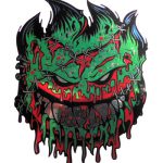 Spitfire Flame Head Slime sticker 60mmW x 80mmH / 3 1/8H"x 2 3/8W" [C53]