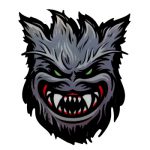 VATH Spitfire Flame Head Werewolf sticker 60mmW x 72mmH / 2 7/8"H x 2 3/8"W [C57]