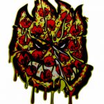 VATH Spitfire Flame Head Pizza sticker 58mmW x 80mmH / 3 1/8"H x 2 1/4"W [C59]