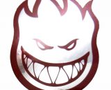 VATH Spitfire Flame Head Red Chrome sticker 60mmW x 80mmH / 3 1/8"H x 2 5/8"W [C61]