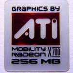 Original ATI Mobility Radeon X700 256MB Sticker 16 x 17.5mm [305]