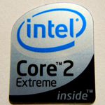 Original Intel Core 2 Extreme Inside Silver Top Sticker 19 x 24mm [179]