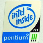 Original Intel Inside Pentium 3 Mobile Sticker 14 x 18mm [75]
