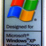 Original Microsoft Windows XP / 2000 Sticker 17 x 26mm [124]