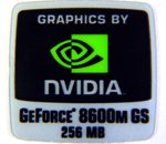 Original NVIDIA GeForce 8600m GS 256mb Sticker 18 x 18mm [294]