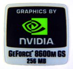 Original NVIDIA GeForce 8600m GS 256mb Sticker 18 x 18mm [294]