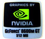 Original NVIDIA GEFORCE 8600m GT 512mb Sticker 18 x 18mm [234]