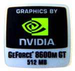 Original NVIDIA GEFORCE 8600m GT 512mb Sticker 18 x 18mm [234]
