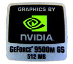 Original NVIDIA GeForce 9500m GS 512MB Aufkleber 18 x 18mm [283]