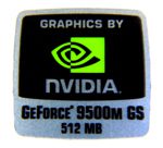 Original NVIDIA GeForce 9500m GS 512MB Aufkleber 18 x 18mm [283]