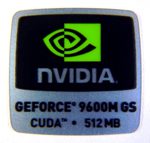 Original NVIDIA GeForce 9600M GS CUDA 512mb Sticker 18 x 18mm [296]