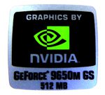Original NVIDIA GeForce 9650m GS 512MB Sticker 18 x 18mm [122]