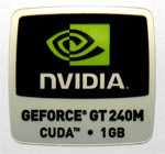 Original NVIDIA GEFORCE GT240M CUDA 1GB Sticker 18 x 18mm [562]