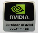 Original NVIDIA GEFORCE GT 325M CUDA 1GB Sticker 18 x 18mm [563]