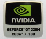 Original NVIDIA GEFORCE GT 320M CUDA 1GB Sticker 18 x 18mm [564]