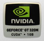 Original NVIDIA GEFORCE GT 320M CUDA 1GB Sticker 18 x 18mm [564]