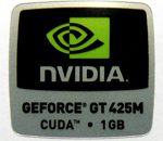 Original NVIDIA GEFORCE GT 425M CUDA 1GB Sticker 18 x 18mm [559]