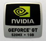 Original NVIDIA GEFORCE GT 520MX 1GB Sticker 18 x 18mm [423]