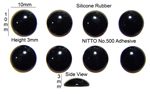 Silicone Rubber Feet 10mm(L) x 3mm(H) Self Adhesive 8pcs [RB104]