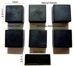 Rubber Feet 13mm(L) x 13mm(W) 7mm(H) Self Adhesive 6pcs [RB107]