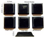 Silicone Rubber Feet 12.7mm(L) x 12.7mm(W) x 3mm(H) Self Adhesive 6pcs [RB108]