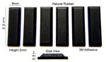 Rubber Feet Set 25mm(L) x 8mm(W) x 2mm(H) Self Adhesive 6pcs [RB109]