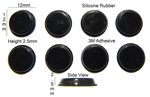 Silicone Rubber Feet 12mm(L) x 2.5mm(H) Self Adhesive 8pcs [RB118]