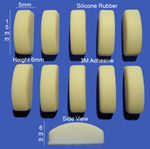Silicone Rubber Feet 15mm(L) x 5mm(W) x 6mm(H) Self Adhesive 10pcs [RB135]
