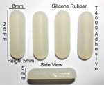 Silicone Rubber Feet 25mm(L) x 8mm(W) x 5mm(H) 4pcs Self Adhesive [RB13]