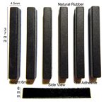 Rubber Feet 37mm(L) x 4.5mm(W) x 6mm(H) Self Adhesive 6pcs [RB155]