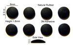Rubber Feet Set 8mm(L) x 8mm(W) x 1.8mm(H) Self Adhesive 8pcs [RB160]