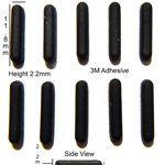 Rubber Feet 11.8mm(L) x 2.4mm(W) x 2.2mm(H) Self Adhesive 10pcs [RB162]