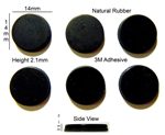 Rubber Feet Set 14mm(L) x 14mm(W) x 2.1mm(H) Self Adhesive 6pcs [RB165]