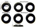 Rubber Feet Set 14mm(L) x 14mm(W) x 1.8mm(H) Self Adhesive 6pcs [RB166]