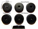 Rubber Feet Set 14mm(L) x 14mm(W) x 3.1mm(H) Self Adhesive 6pcs [RB170]