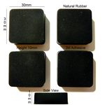 Rubber Feet Set 30mm(L) x30mm(W) x 10mm(H) Self Adhesive 4pcs [RB174]