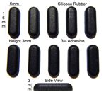 Silicone Rubber Feet 16mm(L) x6mm(W) x 3mm(H) Self Adhesive 10pcs [RB176]
