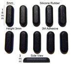 Silicone Rubber Feet 16mm(L) x6mm(W) x 3mm(H) Self Adhesive 10pcs [RB176]
