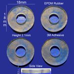 EPDM Rubber Feet Set 18mm(L) x 18mm(W) x 2.1mm(H) Self Adhesive 4pcs [RB177]