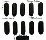 Silicone Rubber Feet 14.1mm(L)x 5mm(W)x 3.7mm(H) Self Adhesive 10pcs [RB17]