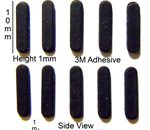 Silicone Rubber Feet Set 10mm(L) x 2.5mm(W) x 1mm(H) Self Adhesive 10pcs [RB183]