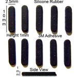 Silicone Rubber Feet Set 10mm(L) x 2.5mm(W) x 1mm(H) Self Adhesive 10pcs [RB183]
