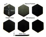 Rubber Feet Set 17.3mm(L) x 15mm(W) x 1mm(H) Self Adhesive 6pcs [RB184]