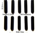 Silicone Rubber Feet Set 14mm(L) x 3mm(W) x 2.2mm(H) Self Adhesive 10pcs [RB185]