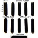 Silicone Rubber Feet Set 14mm(L) x 3mm(W) x 2.2mm(H) Self Adhesive 10pcs [RB185]