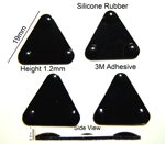 Silicone Rubber Feet Set 19mm(L) x 19mm(W) x 1.2mm(H) Self Adhesive 4pcs [RB186]