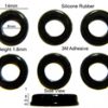 Rubber Feet Set 14mm(L) x 14mm(W) x 1.8mm(H) 6pcs [RB195]