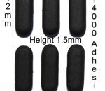 Silicone Rubber Feet 12mm(L)x 4mm(W)x 1.5mm(H) Self Adhesive 6pcs [RB1]