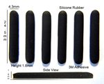Self Adhesive Silicone Rubber Feet 24.5mm(L) x 4.3mm(W) x 1.8mm(H) 6pcs [RB206]